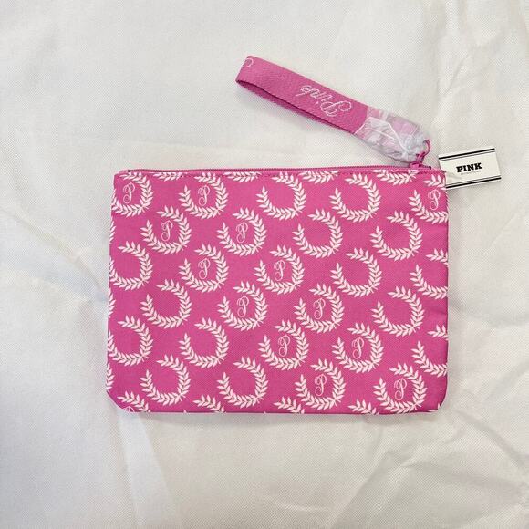 Victoria's Secret Pink Logo Wristlet Makeup Bag - Picture 4 of 5